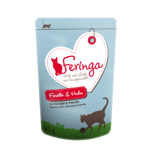 Feringa Classic Meat Menu Pouches 12 x 85g - Trout & Chicken with Potato