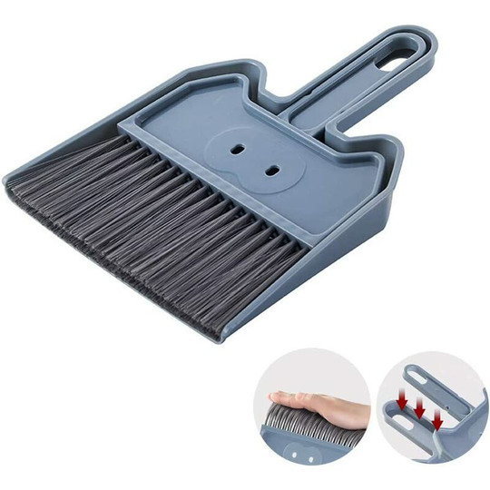 Bearsu - Dustpan and Brush Set, Multi-Functional Cleaning Tool with Hand Broom Dust , Shower Squeegee/Blade, Scrub Brush for Home Kitchen Bathroom