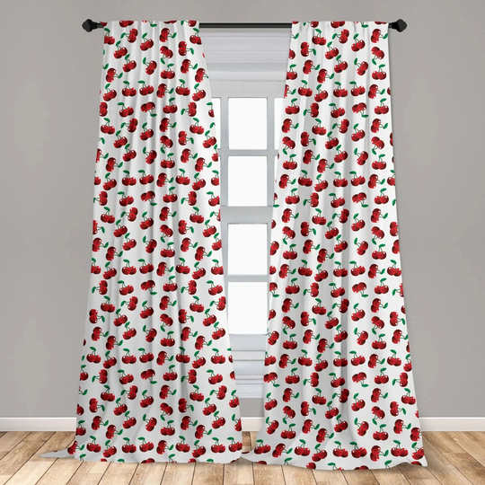 Ahslee Vibrant Cherries Vitamin Agriculture Exotic Summer Garden Slot Top Room Darkening Curtains