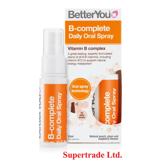 2 X BetterYou B Complete Peach, Plum & Rasberry Flavour Daily Oral Spray 25ml