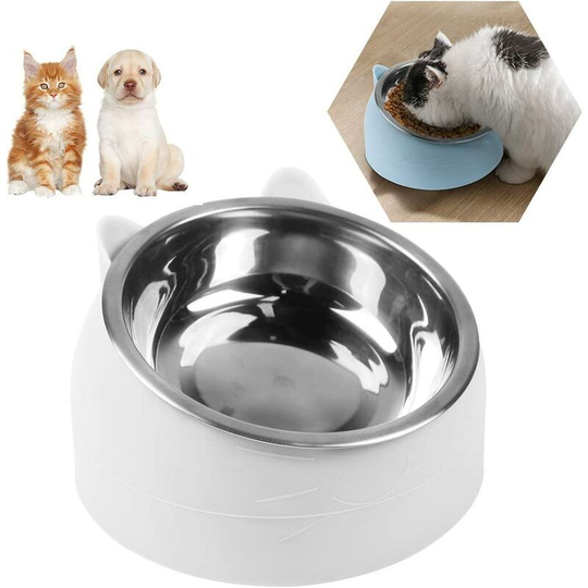 Cat Bowl, Inclined Cat Bowl, 15 ° Platform Inclined Cat Bowl, Small Dog Bowl, Non-Slip Cat Dog Bowl, Raised and Inclined Cat Bowl, Cat Bowls, 200ML