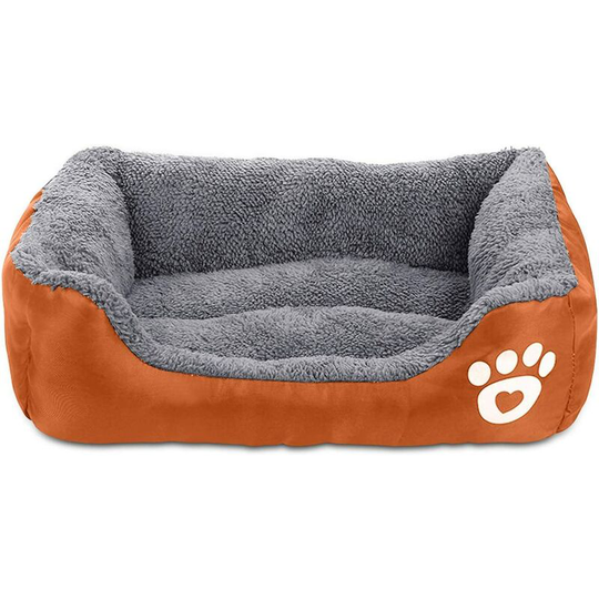 Bearsu - Dog Bed Super Soft Pet Sofa Cats Bed,Non Slip Bottom Pet Lounger,Self Warming and Breathable Pet Bed Premium Bedding (orange)