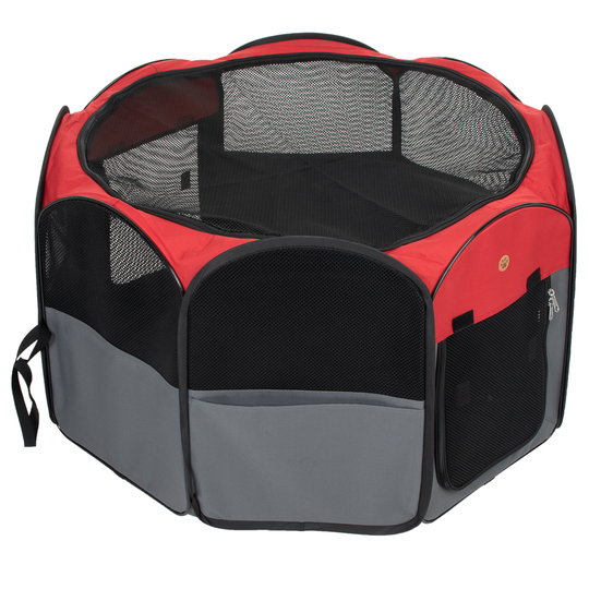 8-Sided Nylon Run - Grey/red: 116 x 116 x 59.5 cm (L x W x H)