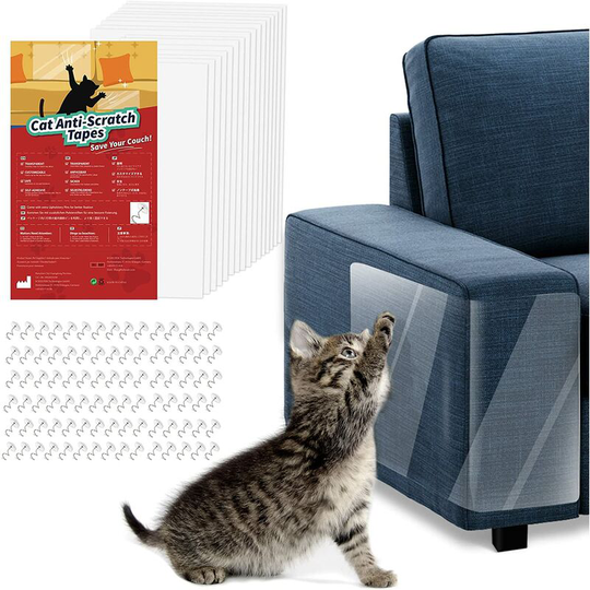Cat Furniture Protectors, 16 pcs Furniture Scratch Protectors with 90 Screws, Cat Anti-Claw Protectors Furniture Protection Door Wall Sofa Carpet