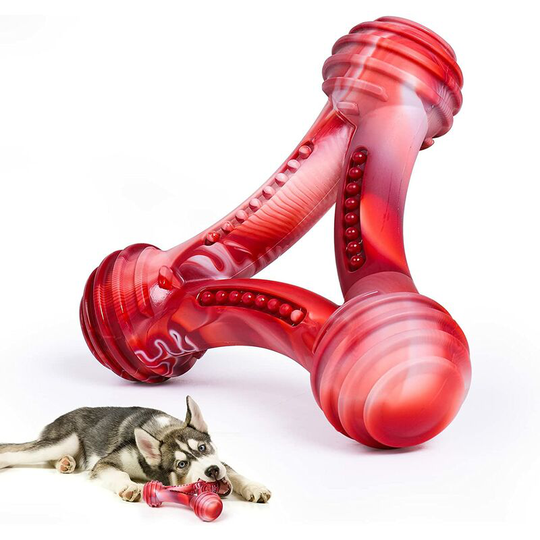 Dog Chew Toys for Aggressive Chewers Medium Large Breed, 100% Safe Nylon Indestructible Dog Toys, Interactive Dog Birthday Teething Cleaning Toy for
