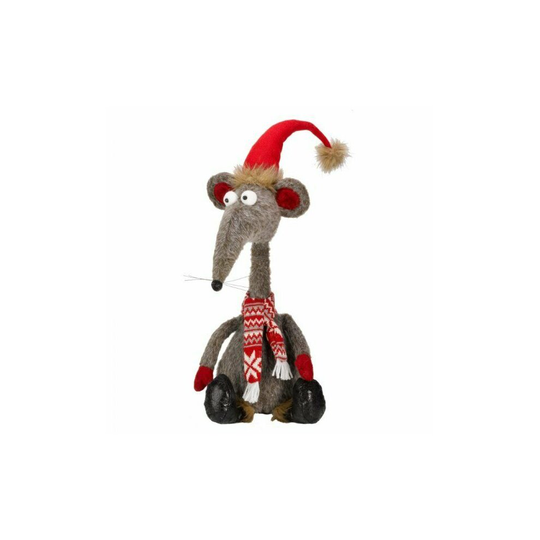 Christmas Rat -A -Louis Soft Plush Weighted Cartoon Style Rat Toy Decoration