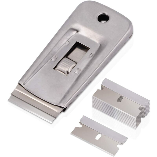 Metal scraper, glass scraper ceramic hob scraper with 10 metal blades