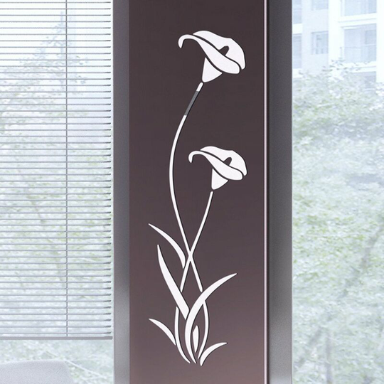 Perle Rare - 3D Diy Flower Shape Acrylic Wall Stickers Modern Decals Decoration Mosaic Mirror Effect Living Room Home Fridge Decor Wallpaper Sticker