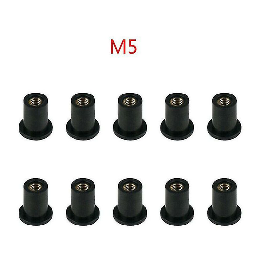 10pcs Universal Motorcycle M4/m5/m6 Rubber Well Nuts Windshield Fairing Cowl,M5,11