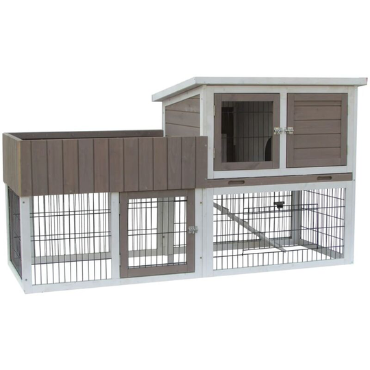 Flamingo - Rabbit Hutch Floret Urban 165x61.5x91 cm Brown Brown