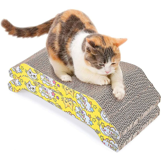 2-Piece Scratchboard Recliner Set, Double Sided Scratchboard - Premium Cardboard Construction