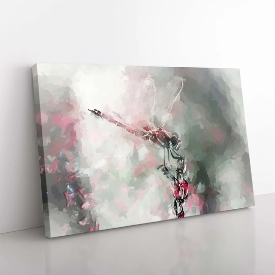 Perched Dragonfly - Wrapped Canvas Painting