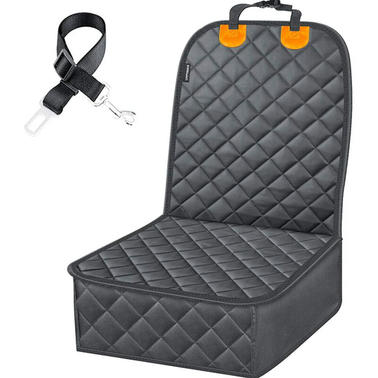 Dog Front Seat Cover for Cars, 100% Waterproof Nonslip Pet Car Seat Protector, Quilted & Durable Padded Dog Seat Covers for Cars, Trucks & SUVs