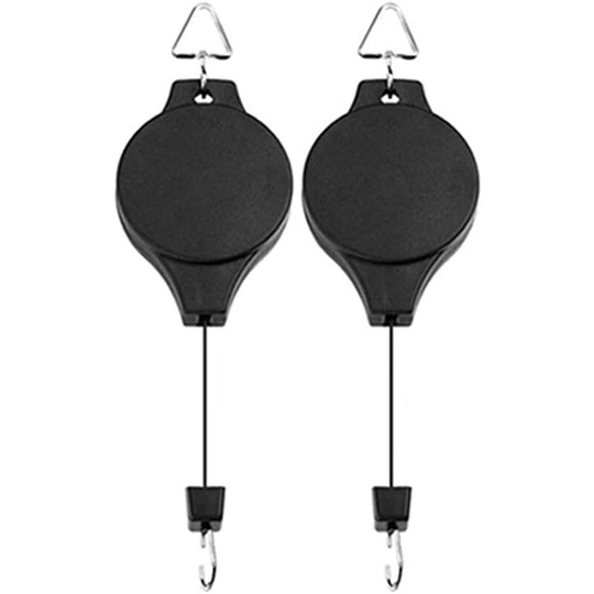 Litzee - Plant Hooks, Hanging Plant Basket Retractable Hanging Plant Hangers Plant Pulley for Hanging Plants Baskets Pots Birds Feeder (2PCS)