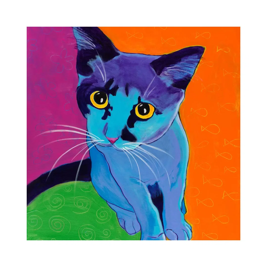 Kitten Blue by DawgArt - Wrapped Canvas Painting