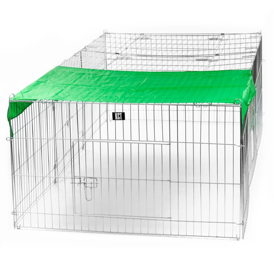 Large Enclosed Roof Metal Pet Playpen Run for Dogs, Cats, Rabbits, Chickens and More