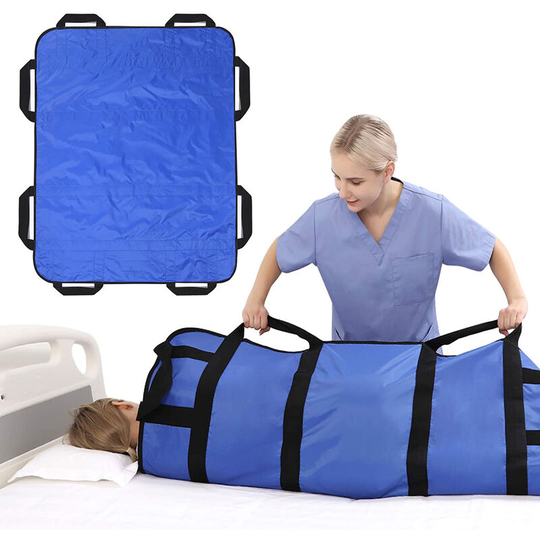 Ilovemilan - Multipurpose 48' x 40' Positioning Bed Pad with Reinforced Handles - Reusable & Washable Transfer Sheet for Turning, Lifting &