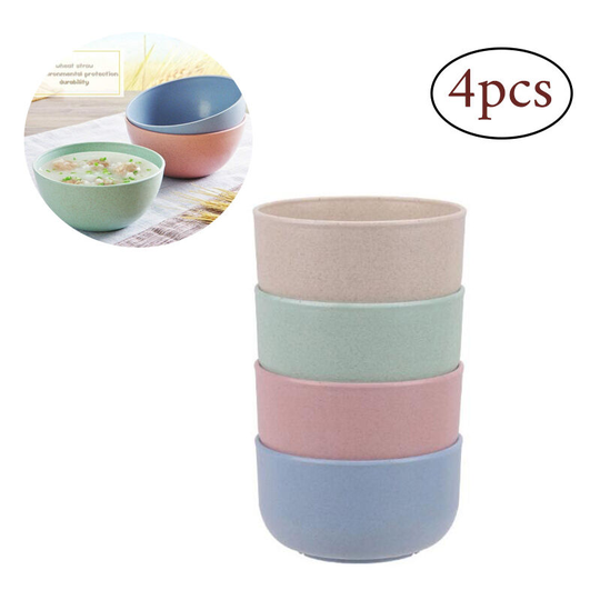 Environmentally friendly cereal bowl, salad bowl large set of 4, new cereal bowl, dessert bowl, snack bowl, dishwasher and microwave safe for muesli,