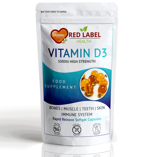 Vitamin D3 5000IU - 180 Softgel Capsules High Strength Bones Teeth Health Immune