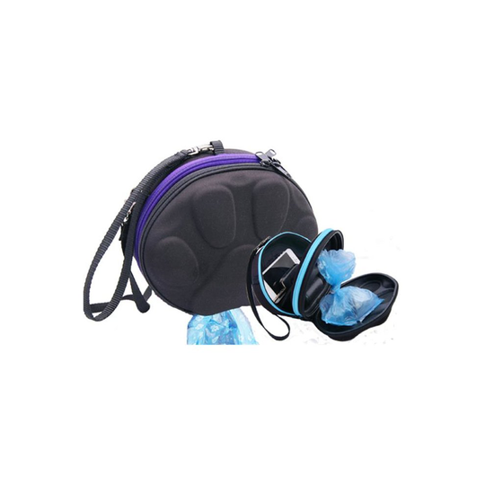 PoopPac Designs PP2-00007 Dog Walker Waste Case Black with Purple Zipper