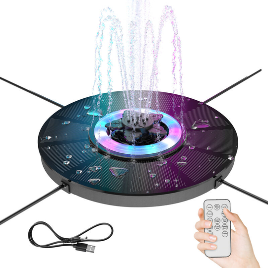 Lifcausal - Solar Bird Bath Fountain Pump, Upgrade 4W Solar Fountain, Rotating Nozzle, Freestanding Floating Solar Fountain Pump for Bird Bath,