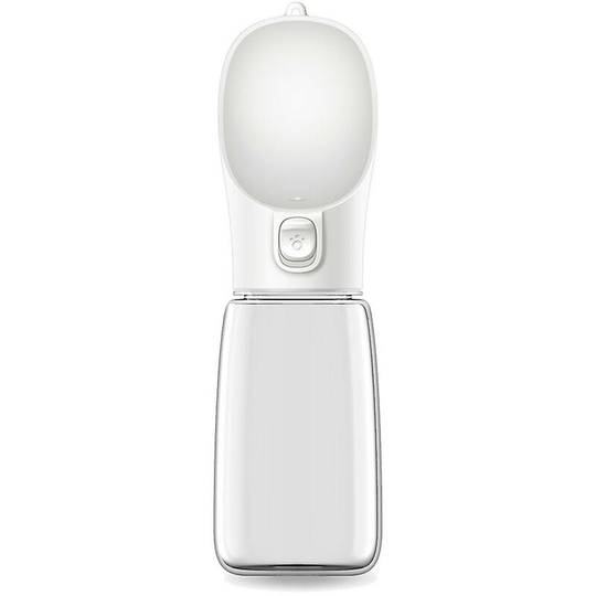 Portable Dog Bottle Water Dispenser Travel Outdoor Pet 550ml White