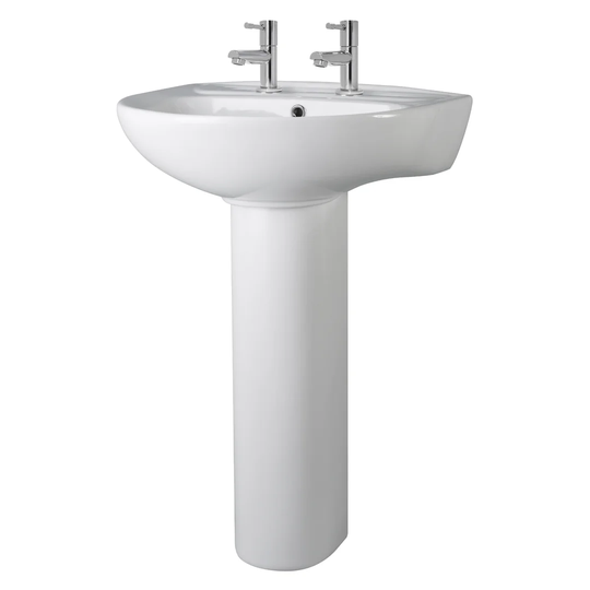 Elson Vitreous China U-Shaped 550 mm Full Pedestal Basin