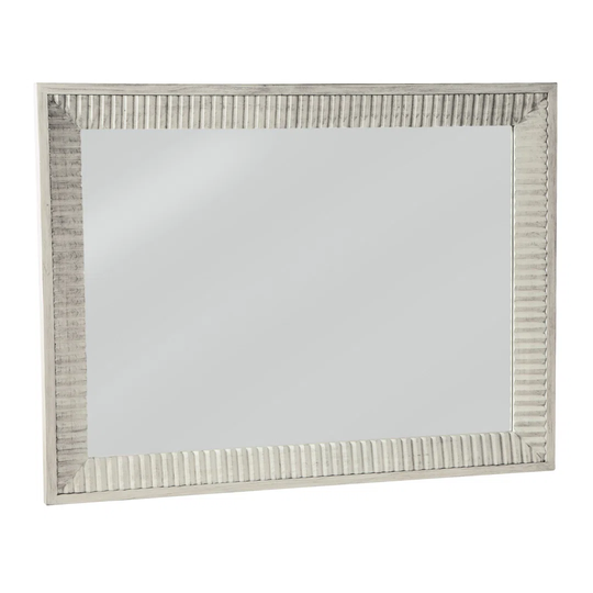 Nevaeh Solid Wood Framed Wall Mounted Overmantle Mirror in White