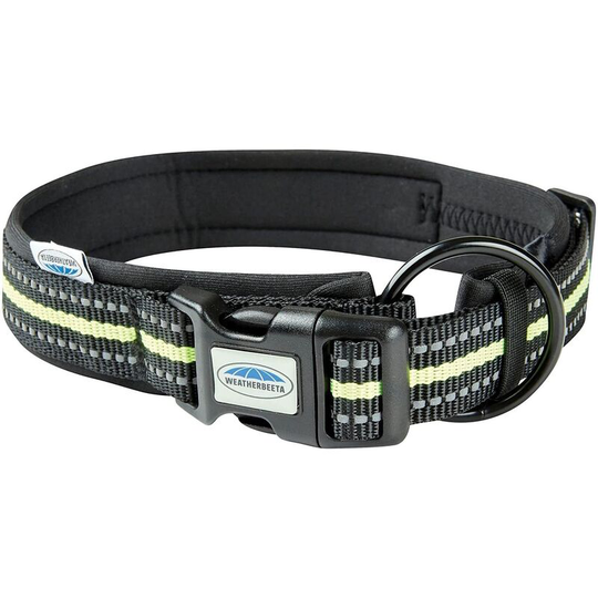 Reflective Dog Collar (m) (Black/Yellow) - Black/Yellow - Weatherbeeta