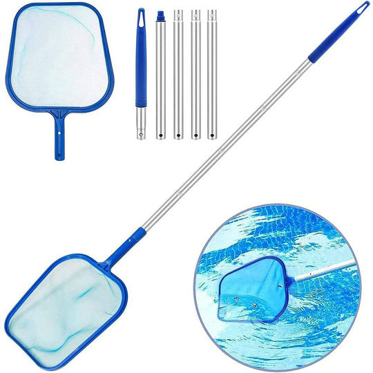 Osqi - Pool Net Skimmer, Leaf Cleaning Kit, Pool Net with 120 cm Telescopic Pole, Fine Mesh Pool Skimming Net for Hot Tub Swimming Pool Spa Garden