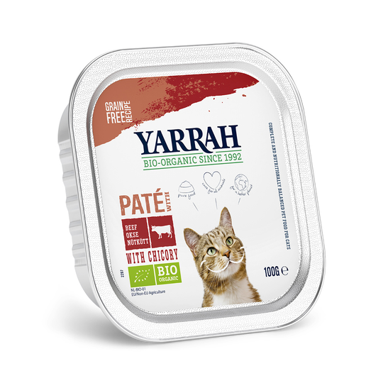 Yarrah Organic Tray - Saver Pack - Pâté: Organic Beef with Organic Chicory (12 x 100g)