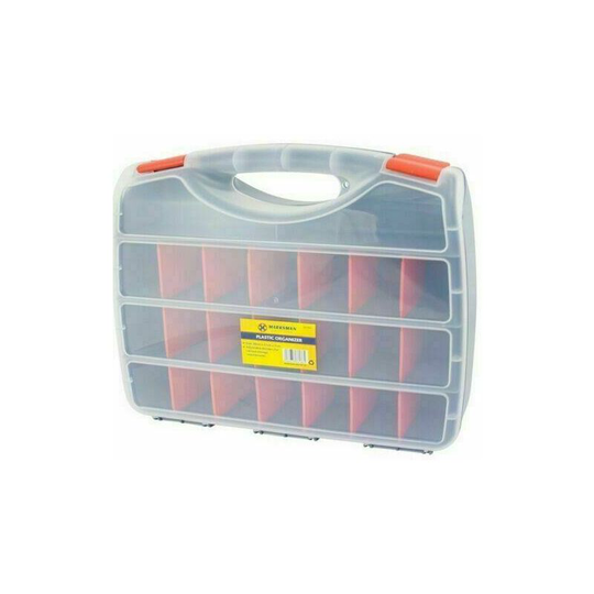 Tool box bits storage organiser 21 compartments case screws diy nail nut bolts