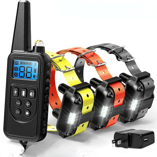 880-3 Black Remote Black Orange Yellow Dog Trainer Bark Stopper Rechargeable Waterproof Anti-dog Bark 800 Meters Long-distance Remote Control Electric
