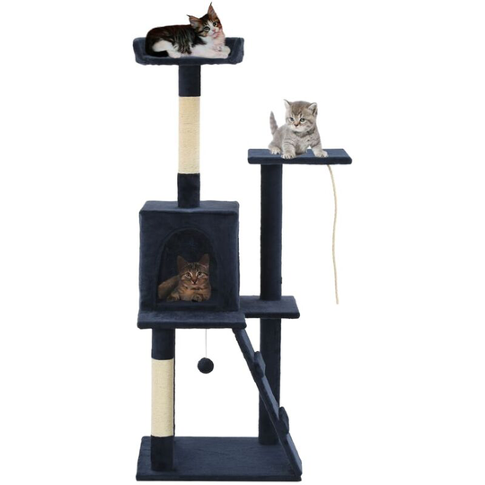 Cat Tree with Sisal Scratching Posts 120 cm Dark Blue - Blue