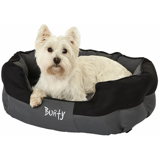Anchor Soft Dog Bed Waterproof Washable Hardwearing Pet Basket Mat Cushion - Black - Medium - Bunty