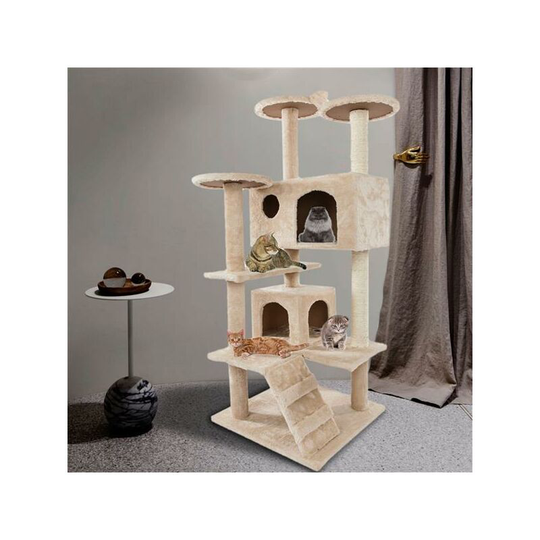 Norcks - Cat Tree Cat Scratching Post Stable Cat Tower for Large Cat, Activity Centre Cat Climbing Tree with 2 Cat House, Hammock, 4 Sisal Posts,