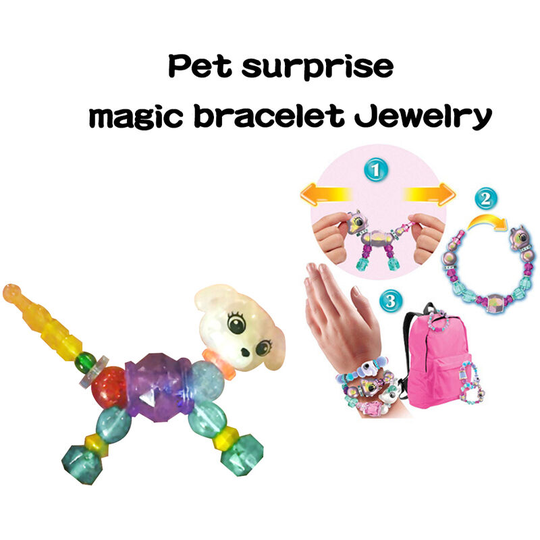 Superseller - Colorful Magical Pets Bracelets for Girls Twist Pets Pop Beads Jewelry Making Kit for Kid-Rabbit, Small Dog - Small Dog