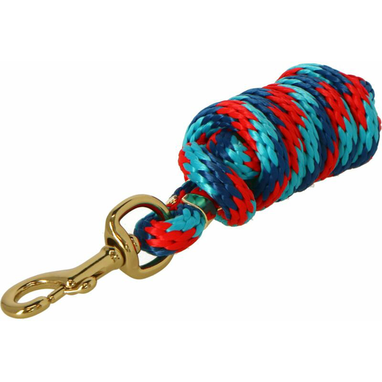 Topaz Horse Lead Rope (1.8m) (Navy/Red/Turquoise) - Navy/Red/Turquoise - Shires