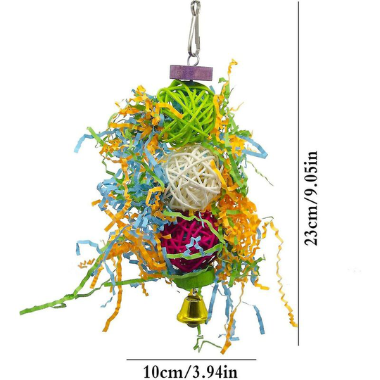 Thsinde - 3pack Bird Chewing Toys Foraging Shredder Toy Parrot Cage Shredder Toy Bird Loofah Toys Foraging Hanging Toy For Cockatiel Conure African