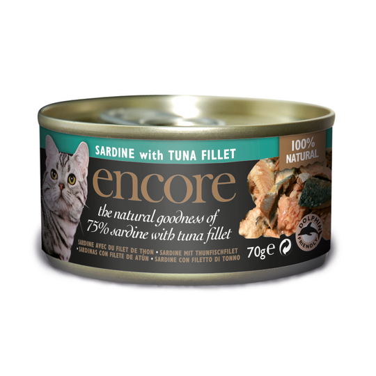 Encore Cat Tin 16 x 70g - Sardine with Tuna Fillet