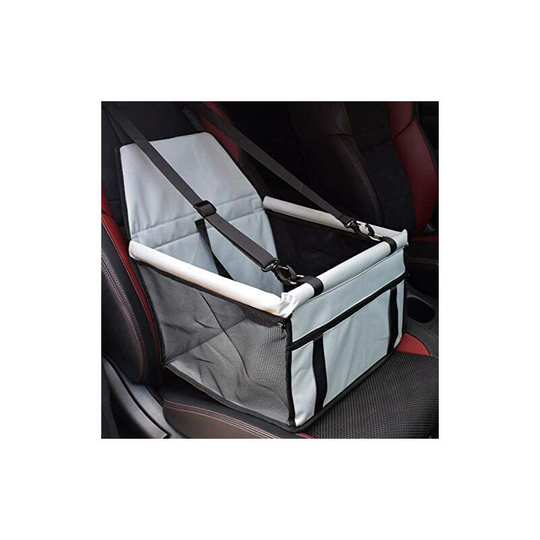 Bearsu - Car Booster Seat for Dogs or Cats Dog Carrier Car Booster Cover Waterproof Oxford Cloth with Travel Seat Belt chinots Gray