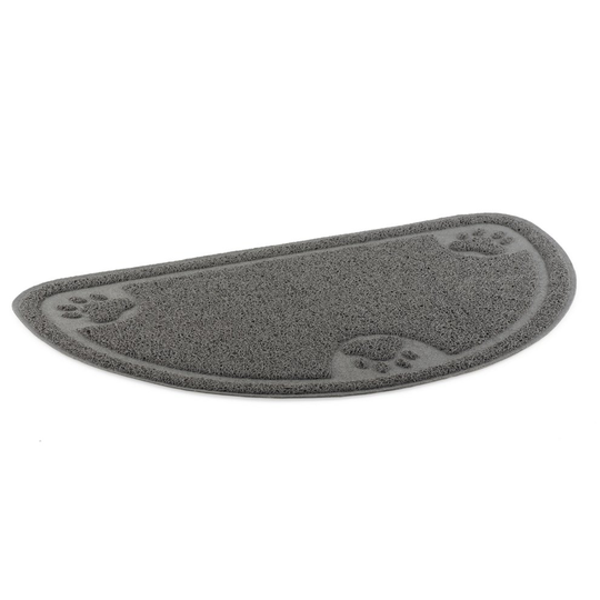 Dog Feeding Mat D-shape Paw Grey 60x36cm