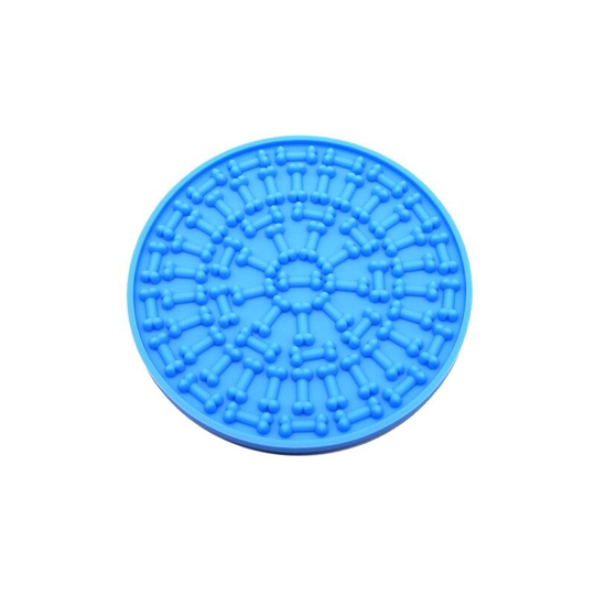 Dog Lick Pad, Pet Bath Distraction Device, Silicone Lick Pad with Suction, Peanut Butter Lick Pad (Blue)