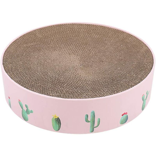 Fvbjd - Cat Toy, Corrugated Cardboard Cat Catnip Scraper Board Nail Scraper Mat Kitten Bed Toy-Pink-Medium