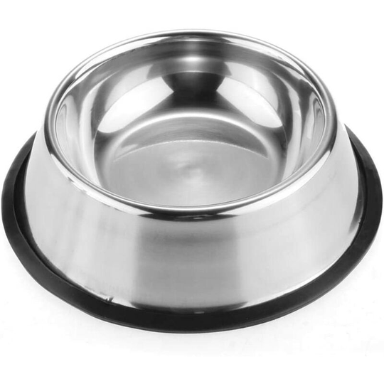 Stainless steel dog bowl with non-slip bottom