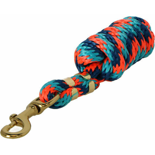 Shires Topaz Horse Lead Rope (1.8m) (Orange/Navy/Turquoise) - Orange/Navy/Turquoise