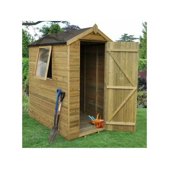 Wooden 4x6ft Tongue & Groove Pressure Treated Apex Garden Storage Shed