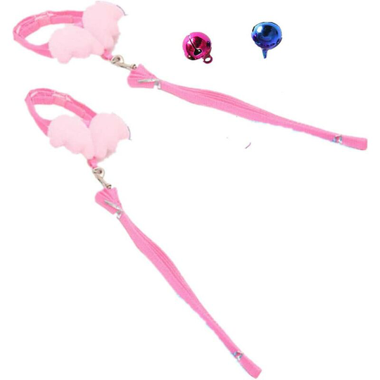 Modou - 2 x Safe Bell Adjustable Angle Wing Leash Harness for Small Size Ferret Rabbits (m: Chest: 30-50cm/11.81-19.68', Pink)