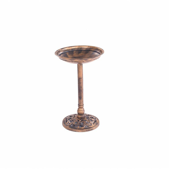Traditional Ornamental Pedestal Garden Water Bird Bath (Bronze) - Oypla