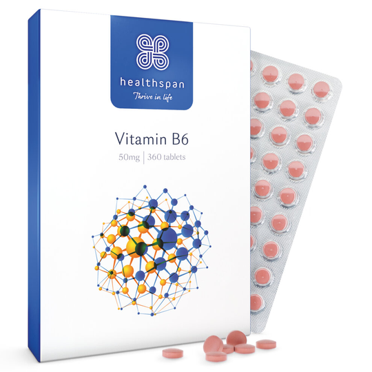 Healthspan Vitamin B6 50mg, 360 Tablets, Vegan